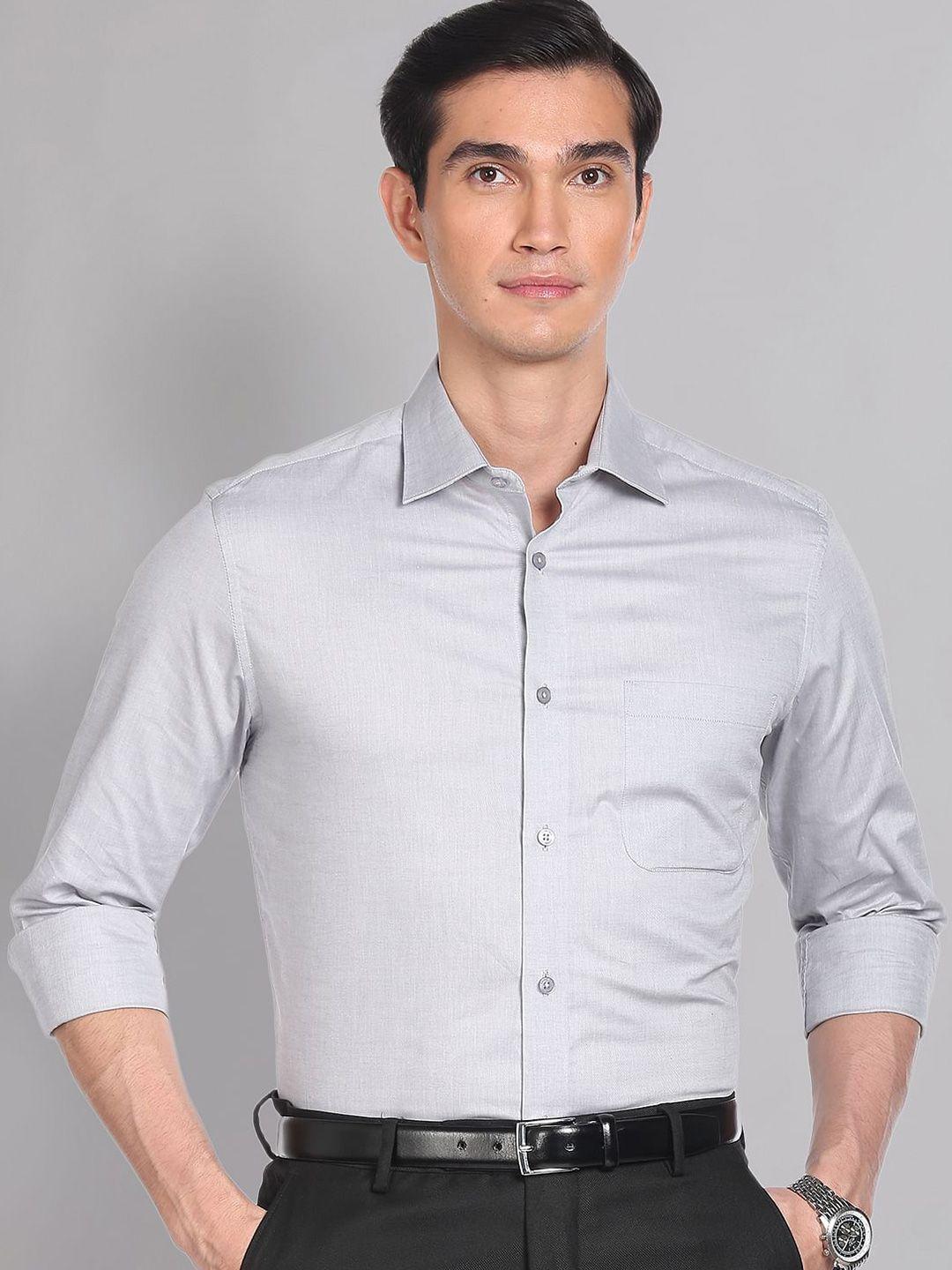 ad by arvind spread collar long sleeves formal shirt