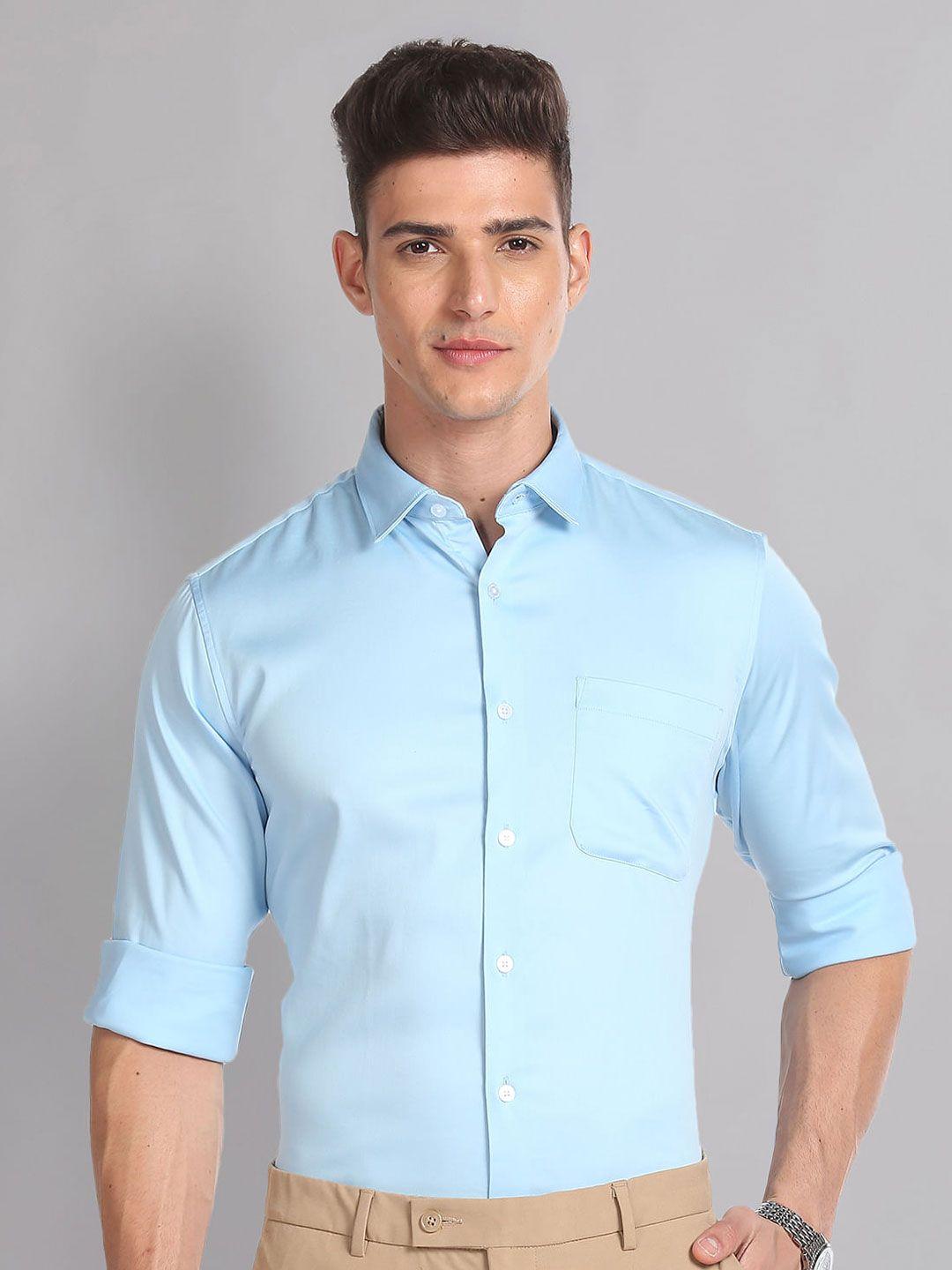 ad by arvind twill spread collar long sleeves formal shirt