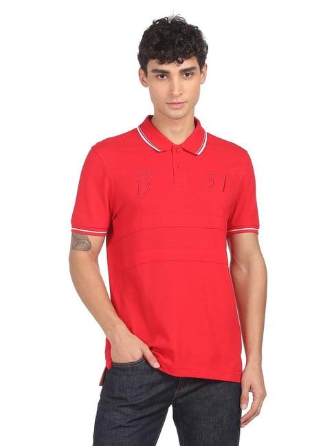 ad by arvind white polo t-shirt
