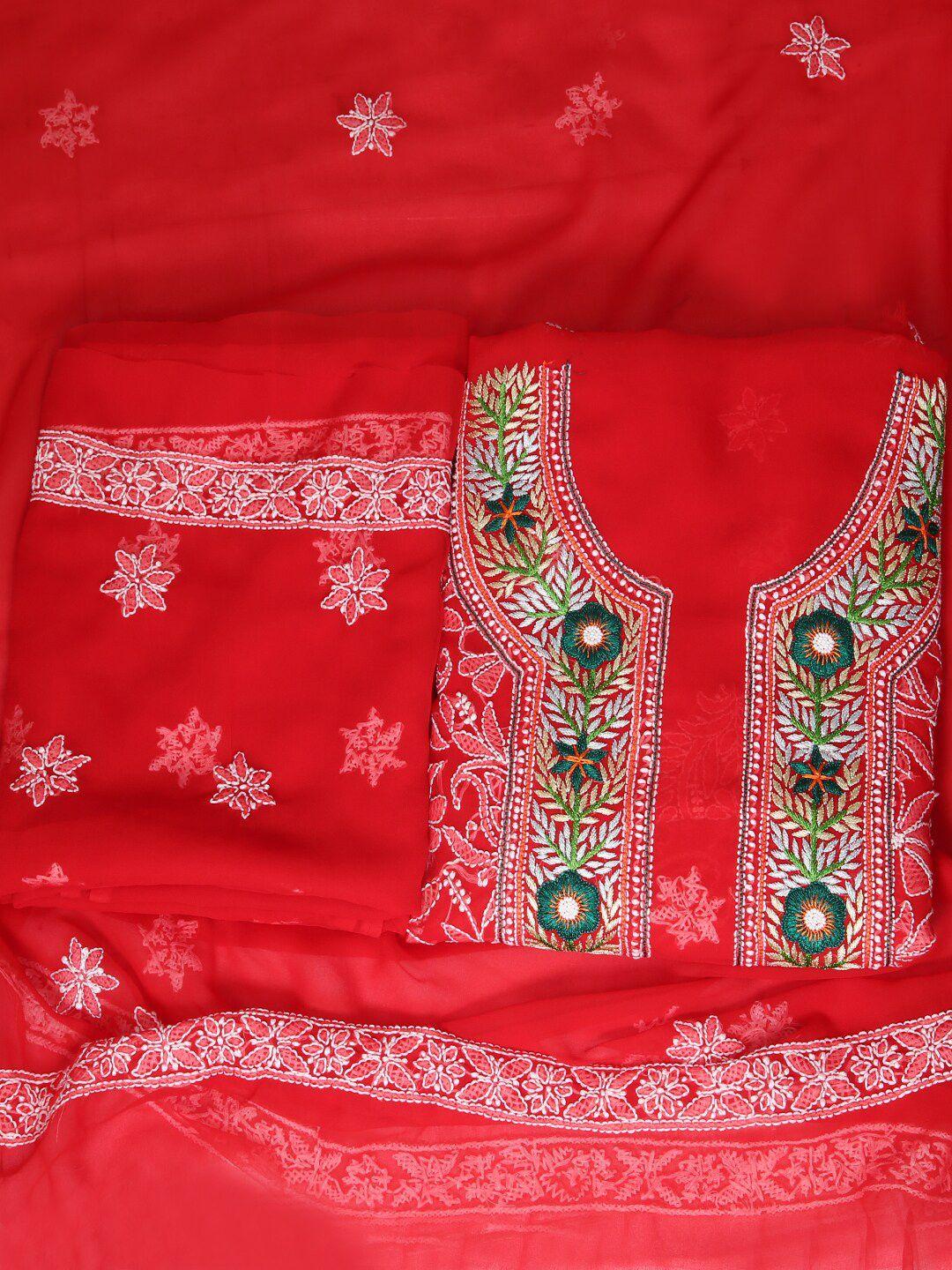 ada embroidered unstitched dress material