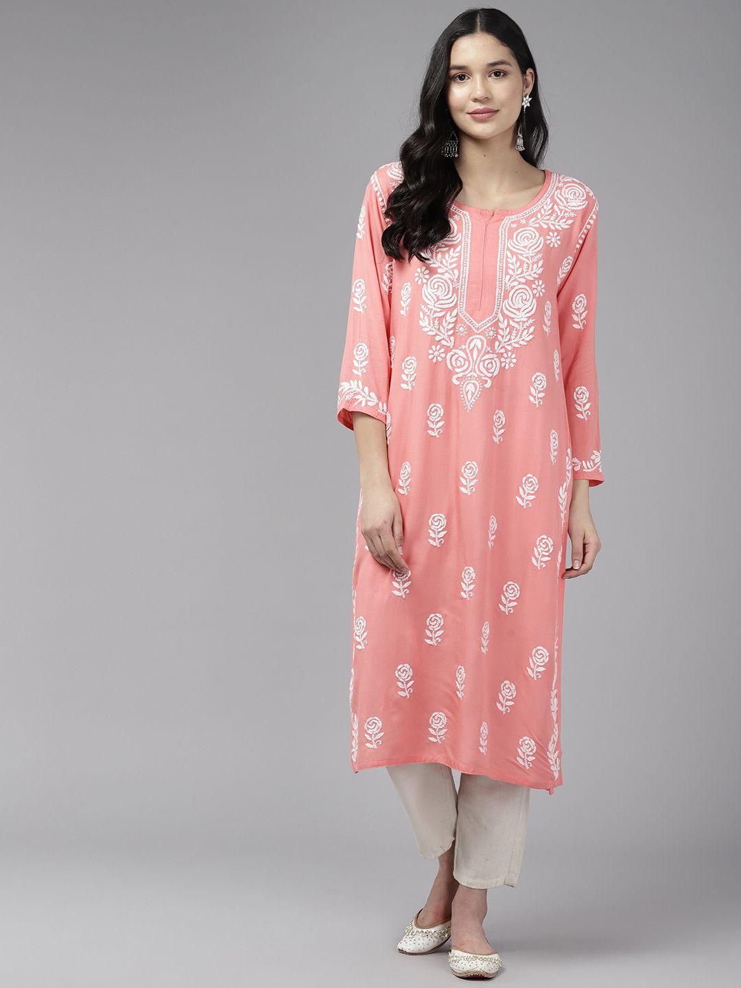 ada women floral embroidered chikankari kurta