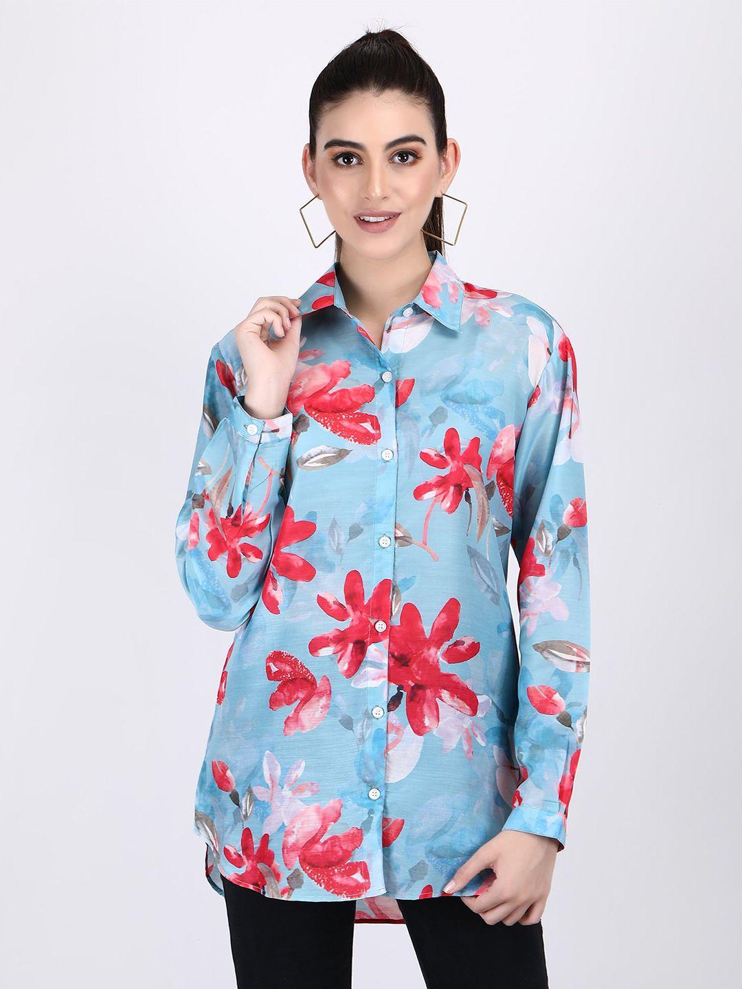 adaa jaipur multicoloured floral print shirt style top