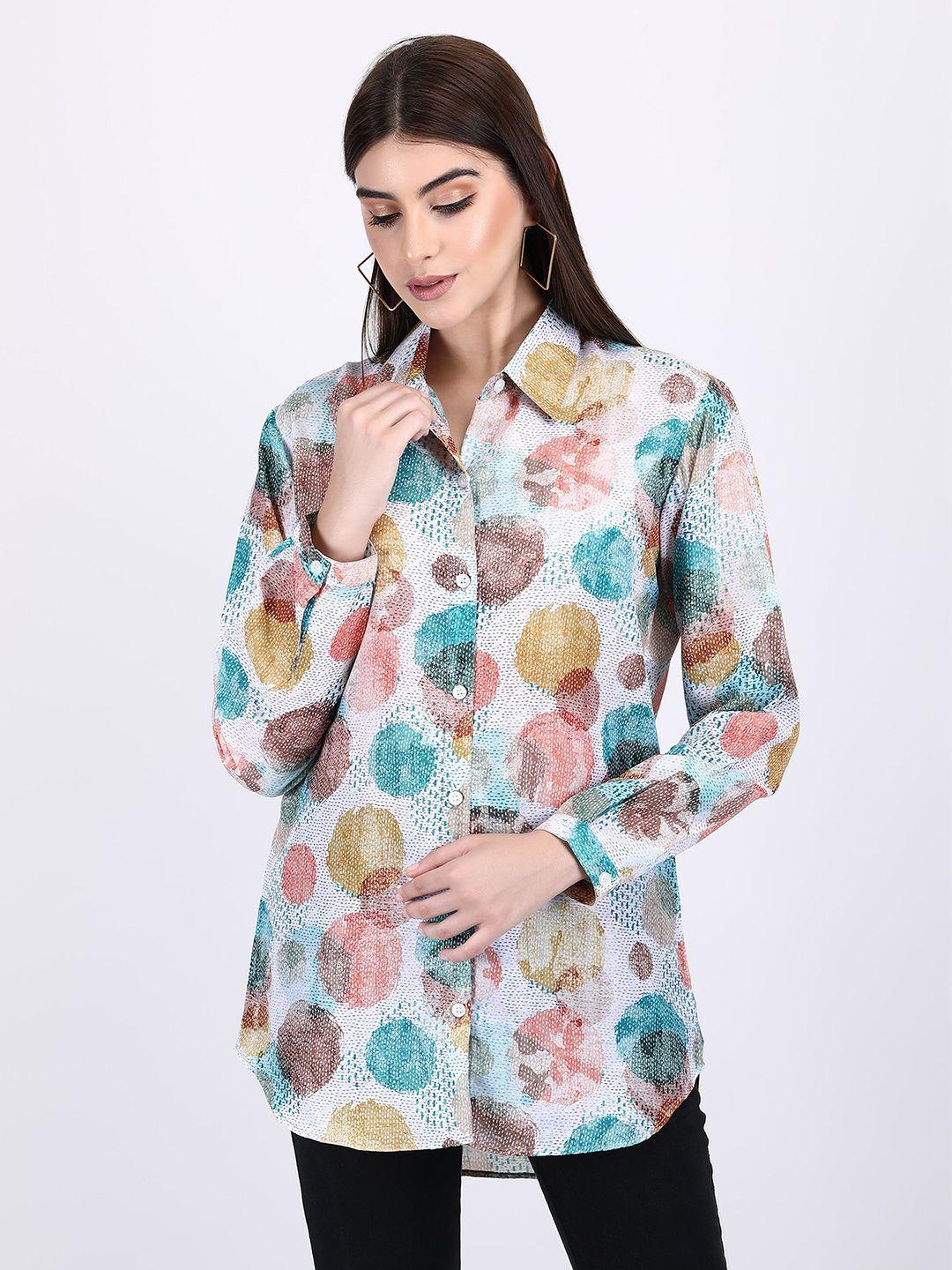adaa jaipur multicoloured floral print shirt style top