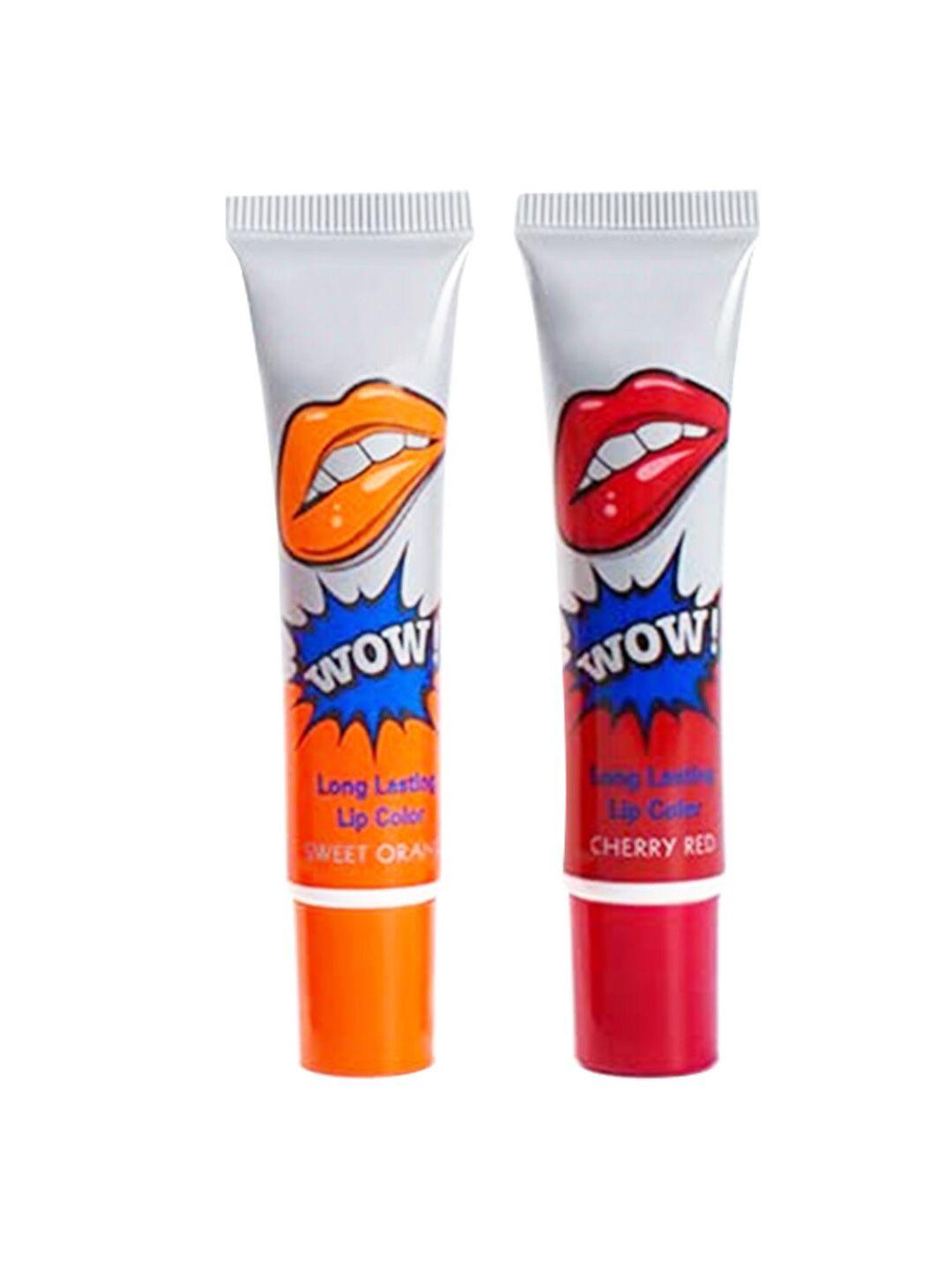 adbeni 2-pcs long lasting lip color - 15g each- sweet orange & cherry red