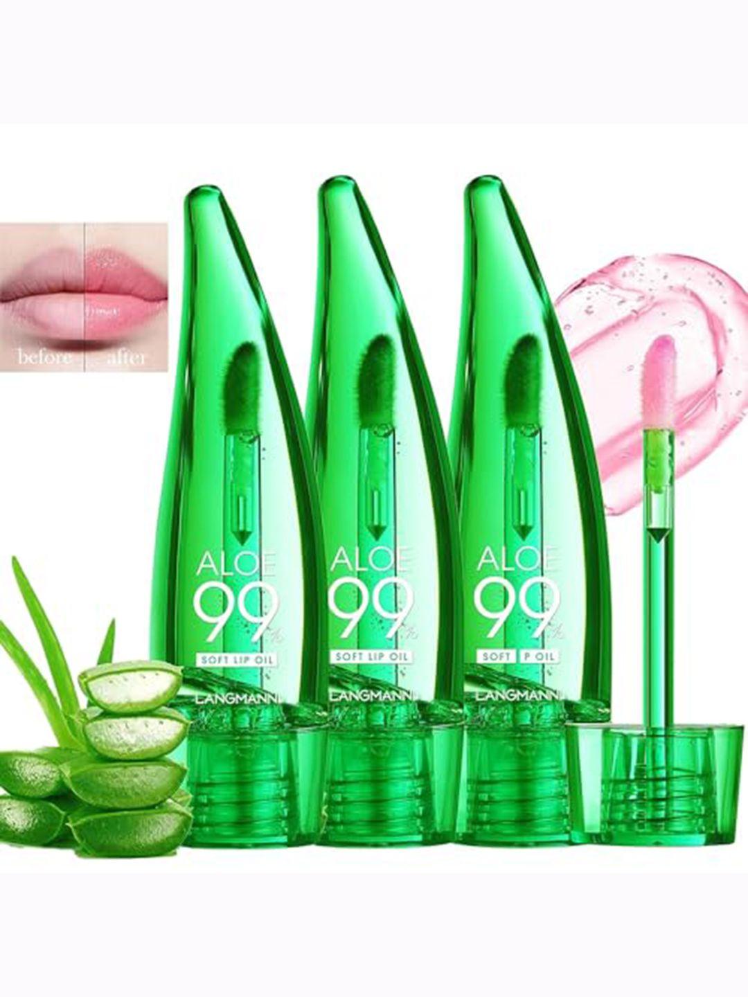 adbeni set of 3 99 aloe vera lip gloss for  natural shine - 10ml each