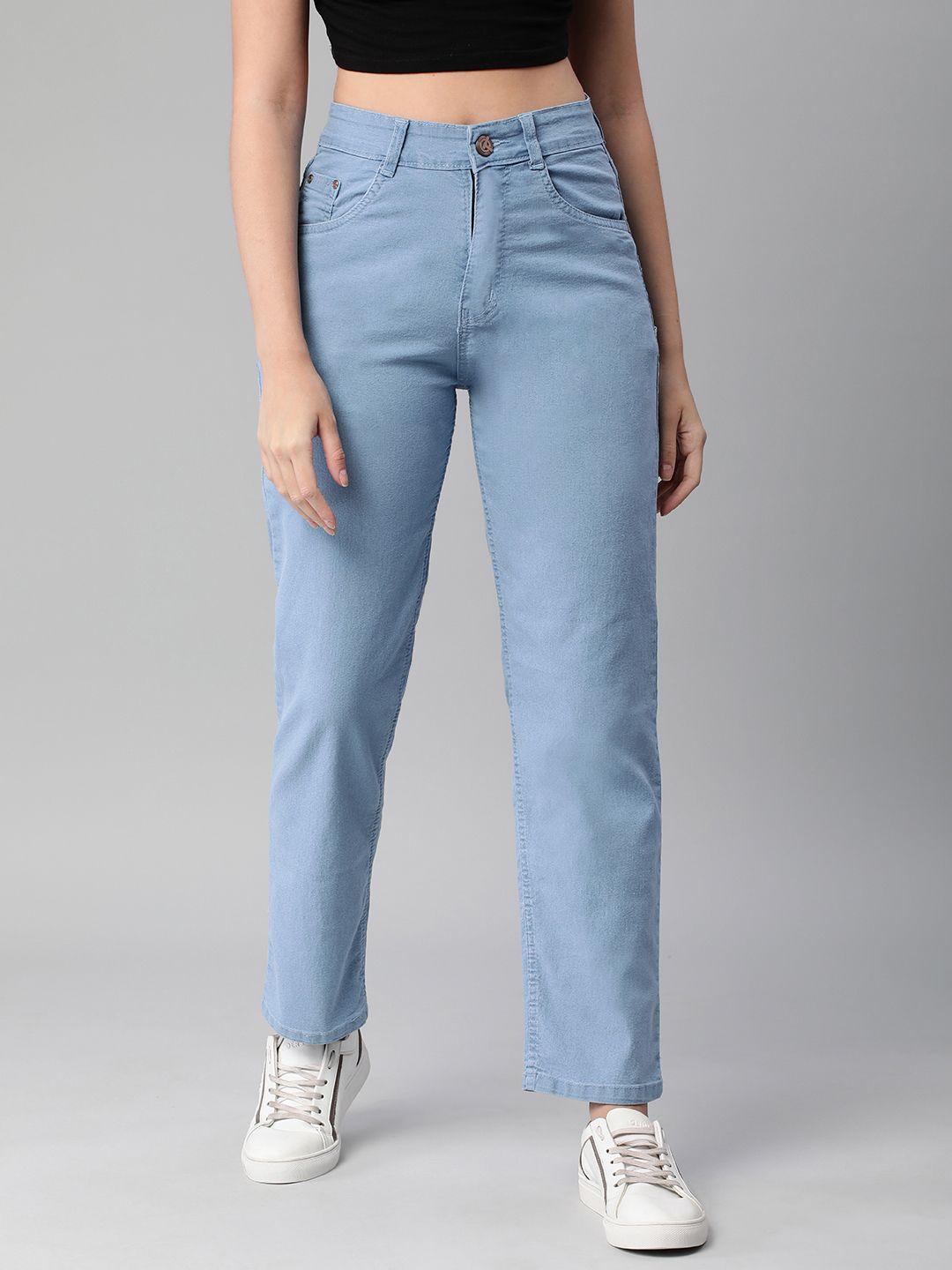 adbucks straight fit high-rise stretchable jeans