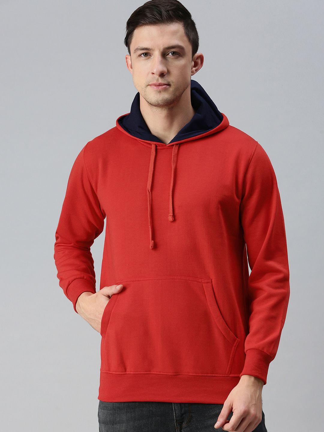 adbucks men red hooded sweatshirt