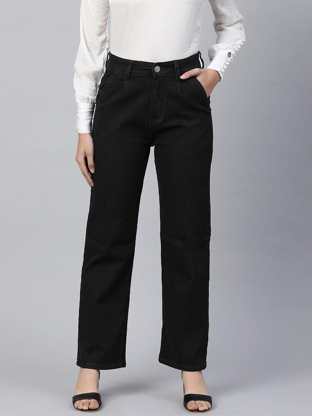 adbucks straight fit high-rise jeans