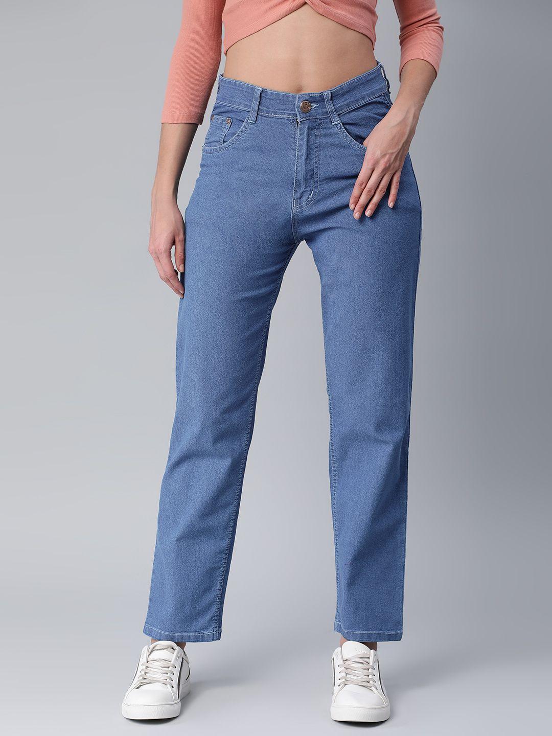 adbucks straight fit high-rise stretchable jeans