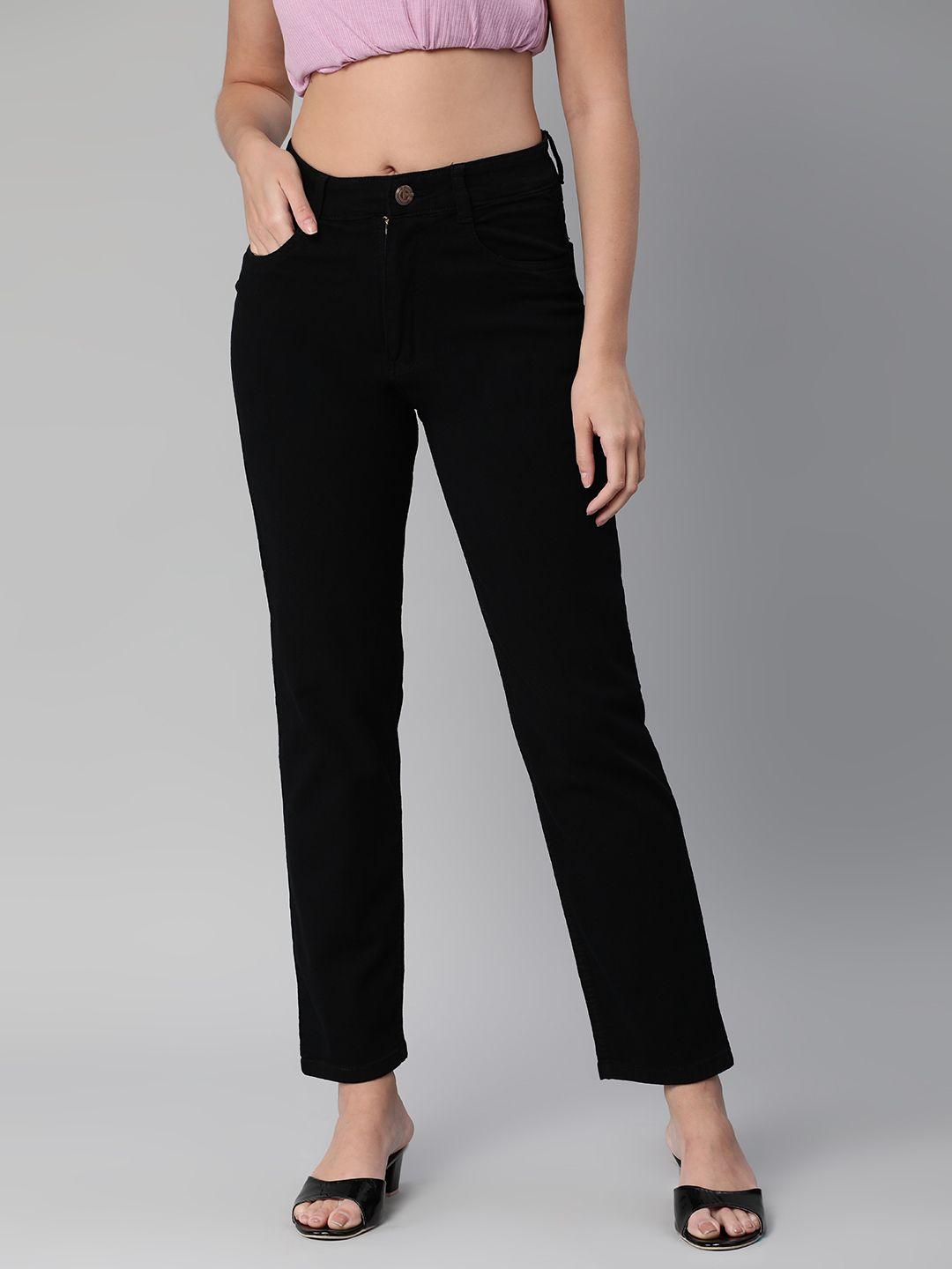 adbucks straight fit high-rise stretchable jeans