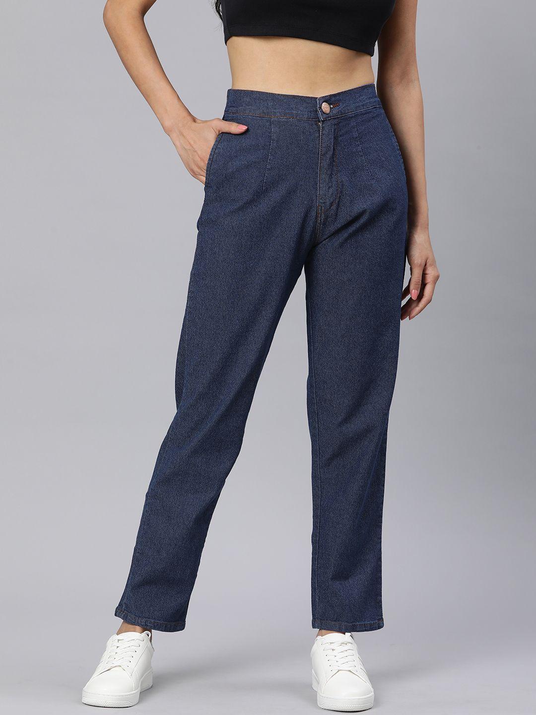 adbucks straight fit high-rise stretchable jeans