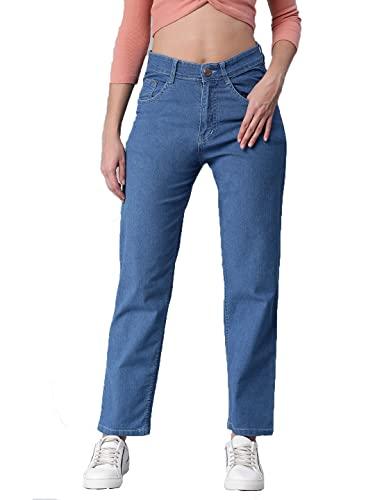 adbucks women denim straight fit jeans (30, stoneblue)