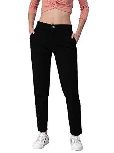 adbucks womens high rise skinny fit jeans with semi elasticated waistband black