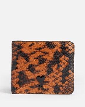 adc snake print folded leather wallet