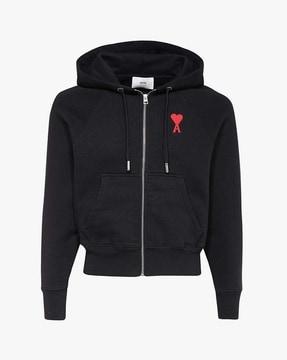 adc organci cotton regular fit zipped hoodie with embroidery