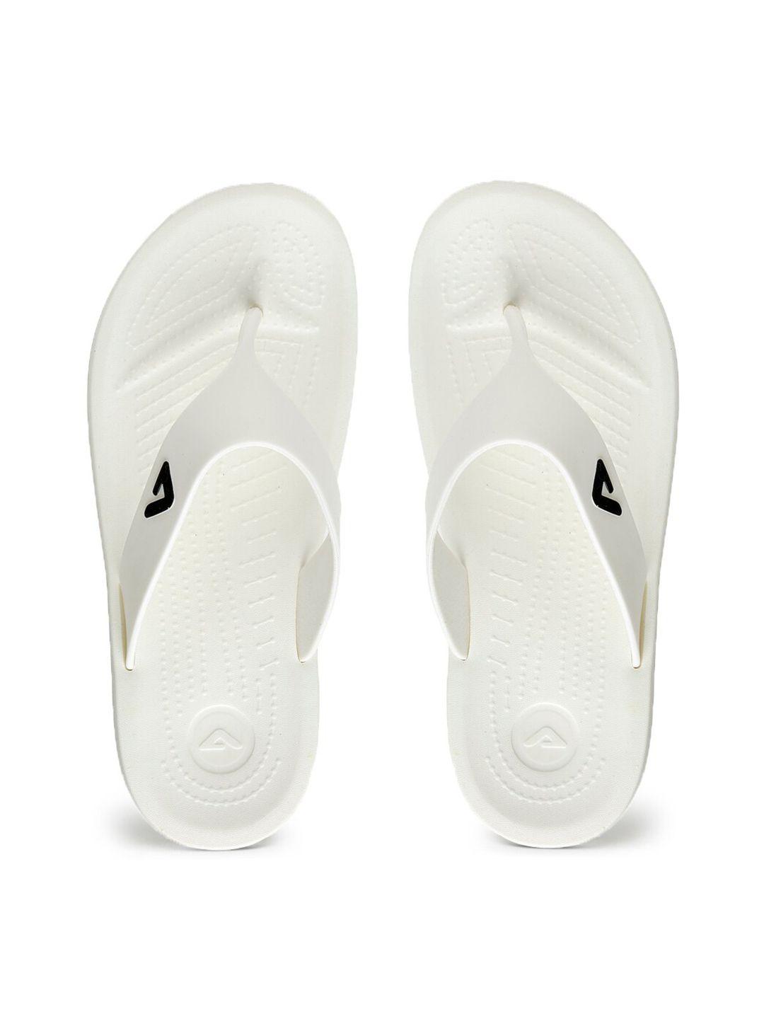 adda men white & black rubber thong flip-flops