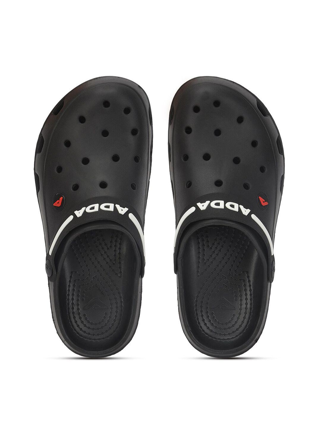 adda men brand logo printed rubber clogs