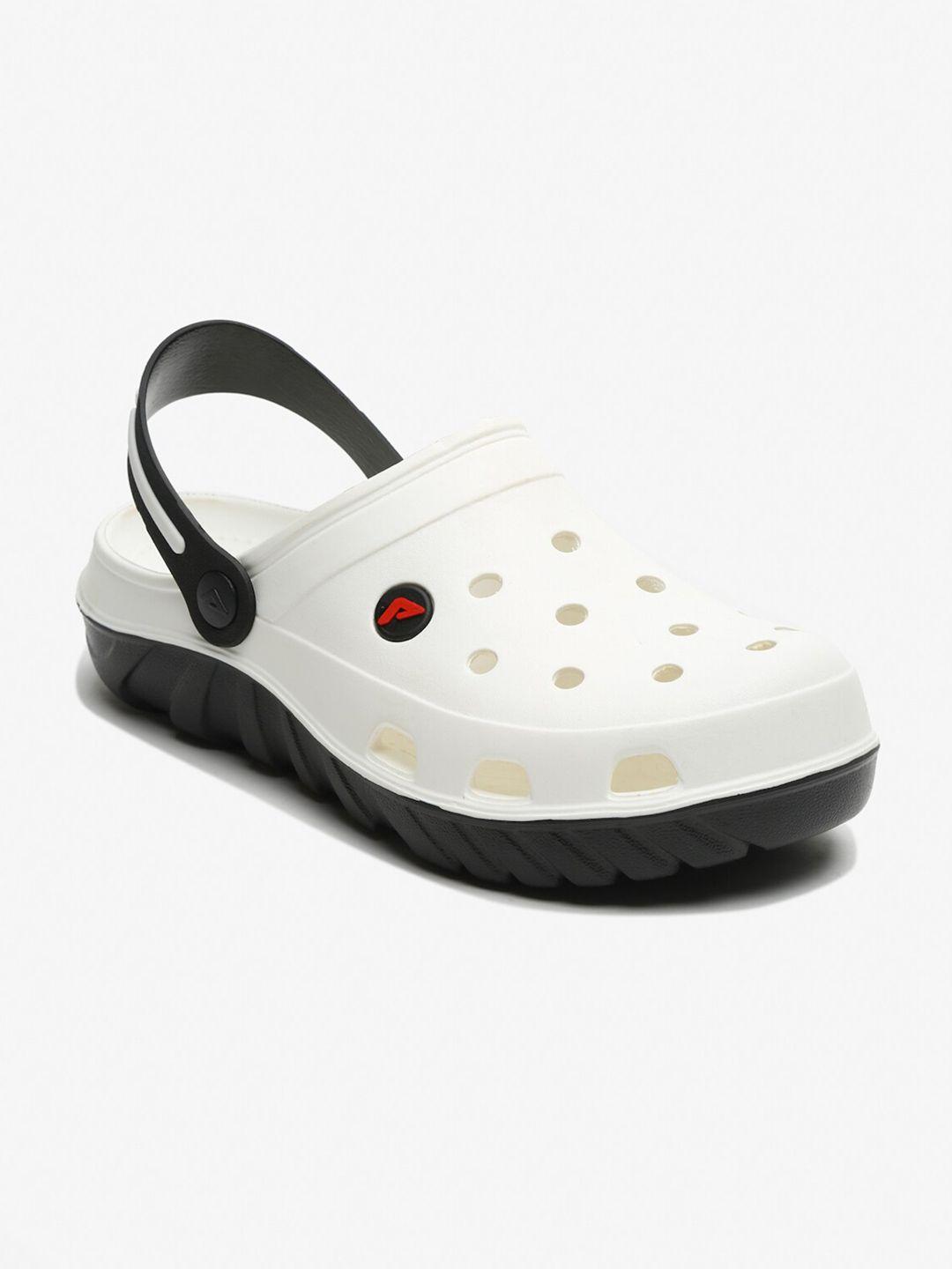 adda men white & black clogs sandals