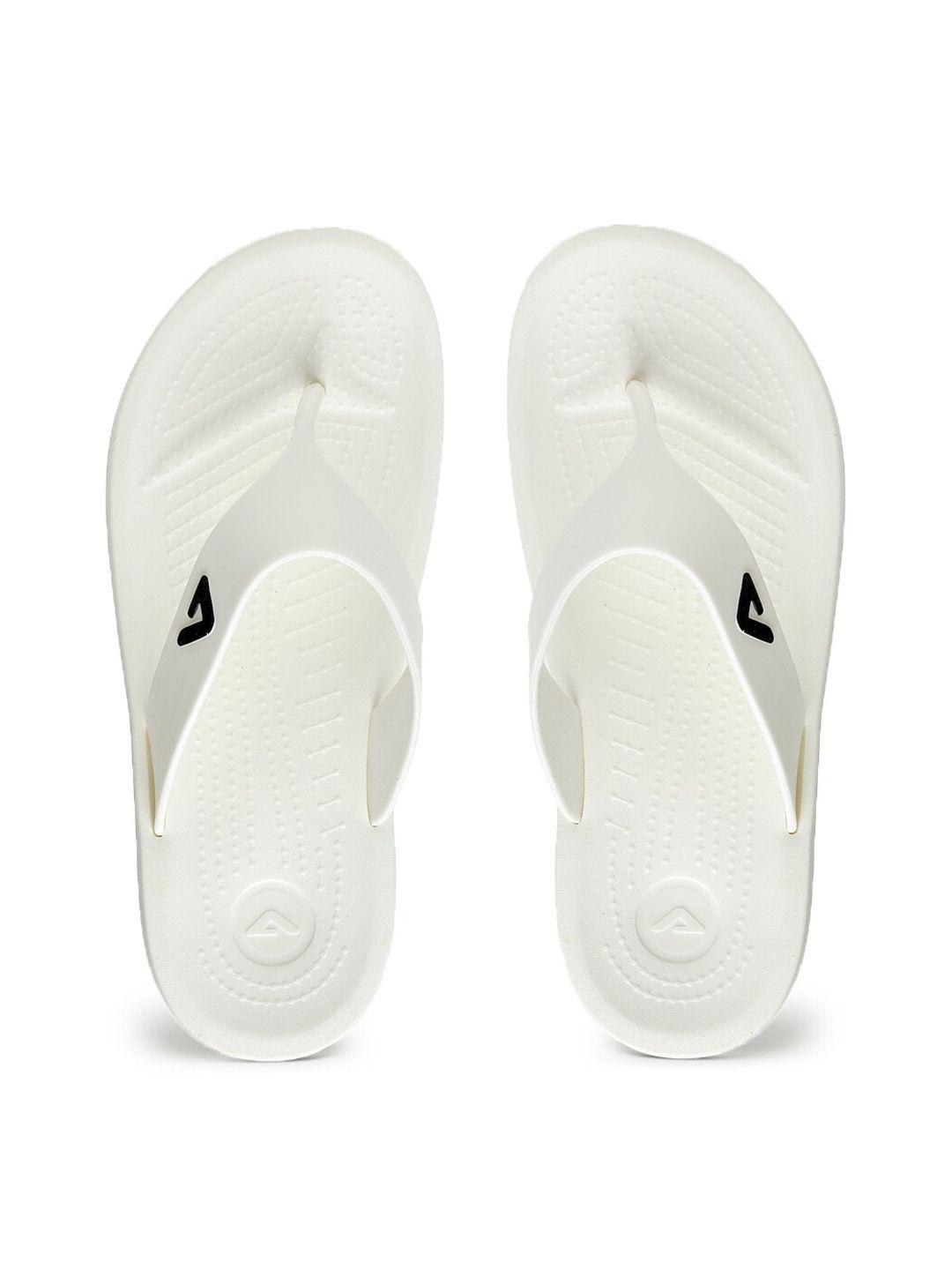 adda men white & black rubber thong flip-flops