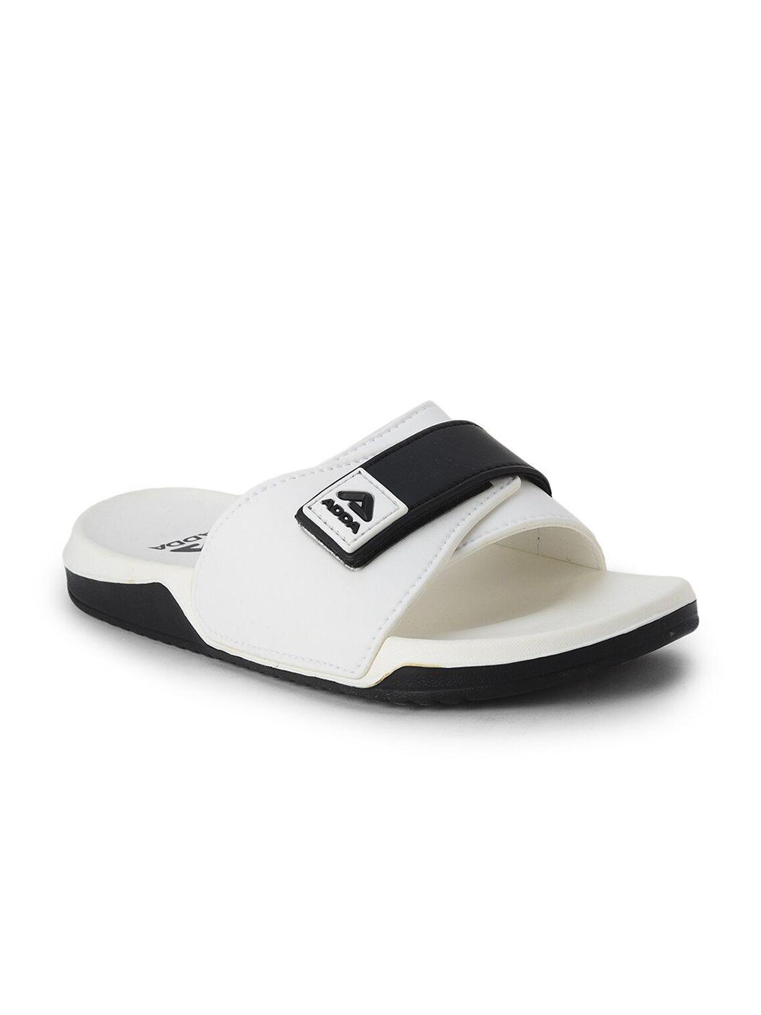 adda men white & blue rubber sliders