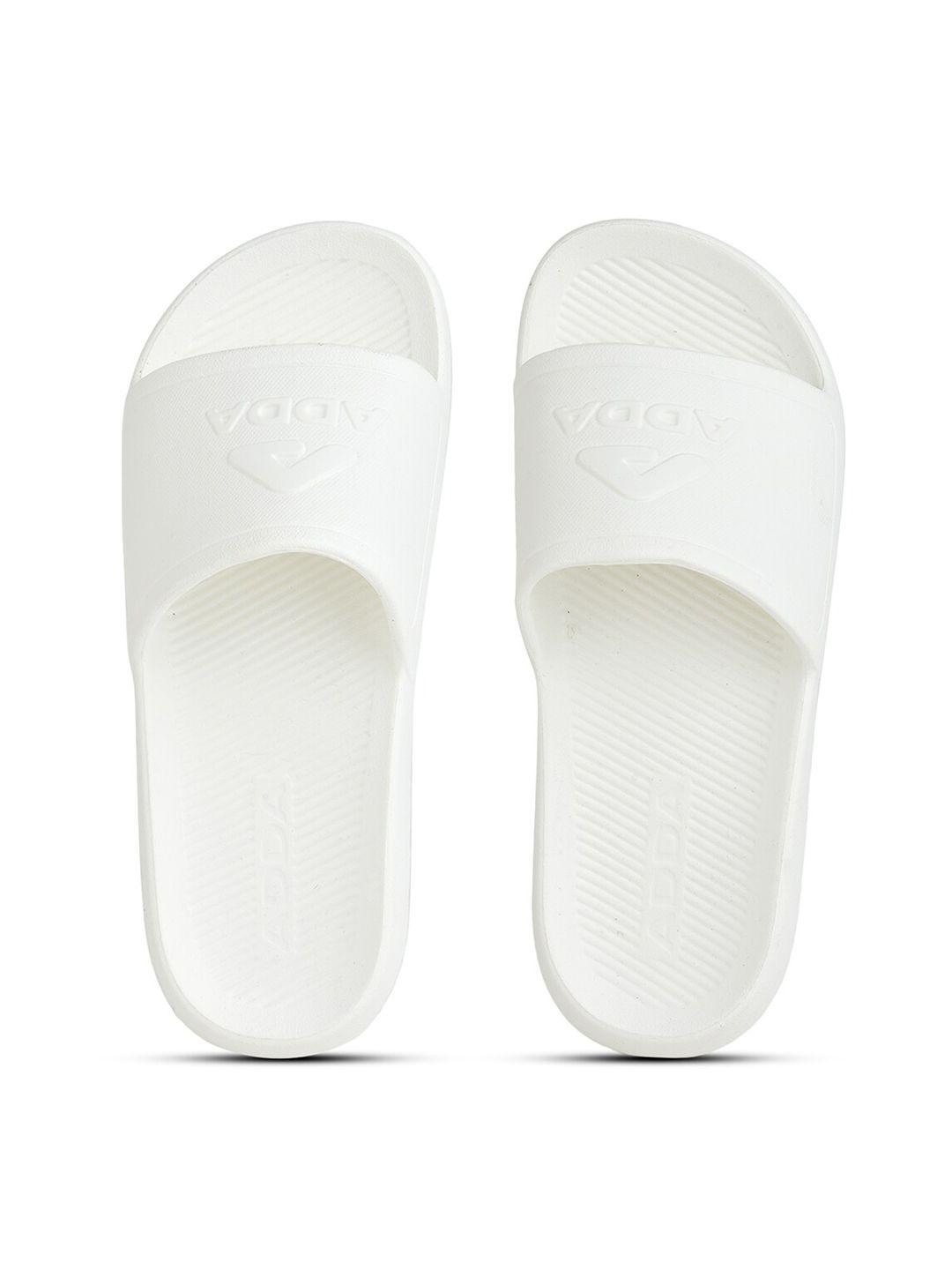 adda men white rubber sliders