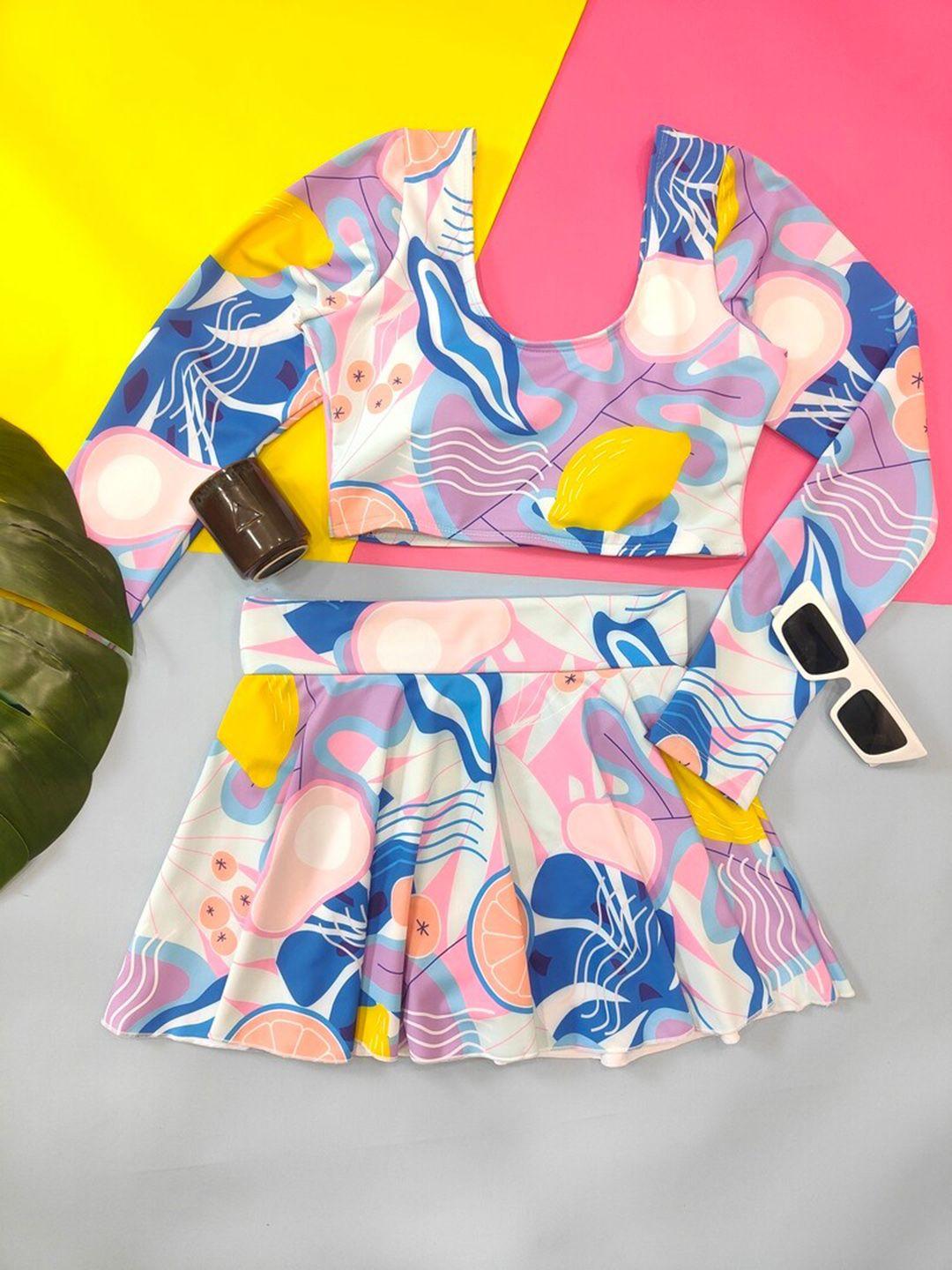 addery pastel abstract printed swim set