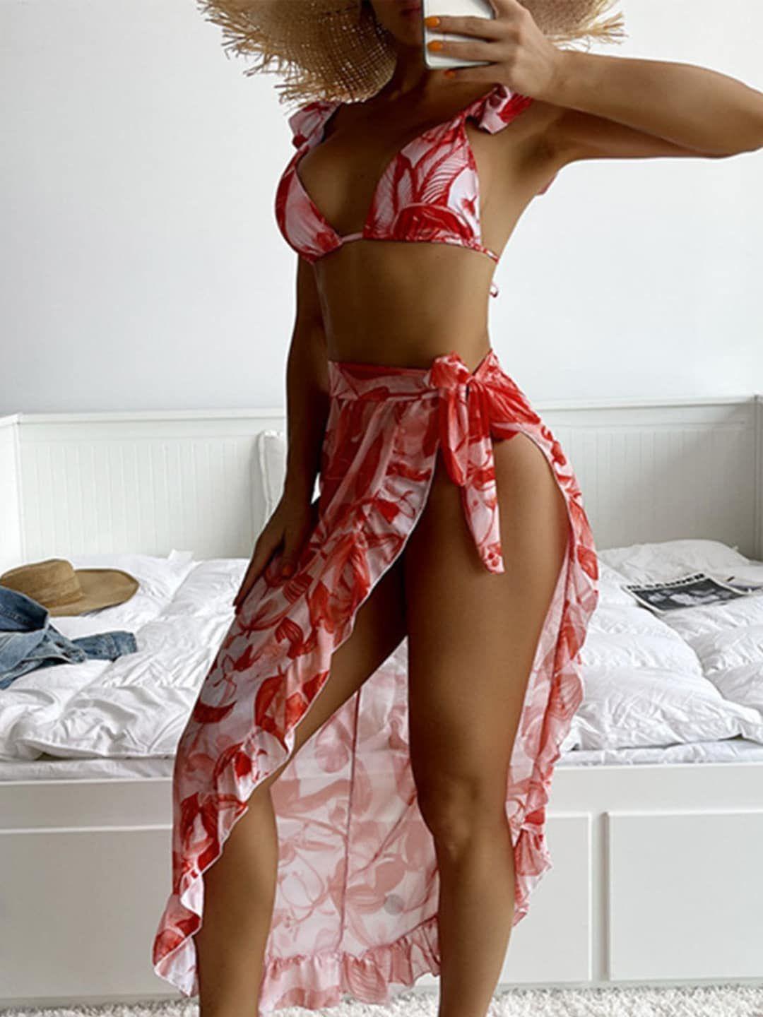 addery tropical printed swim bikini set