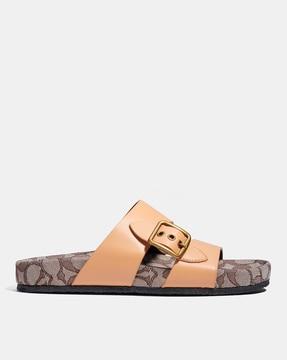 addison slip-on sandals with buckle accent