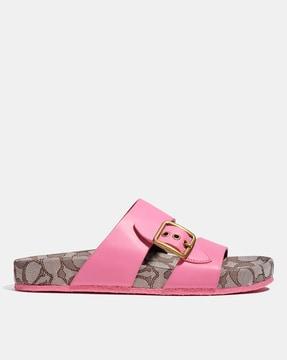 addison slip-on sandals with buckle accent