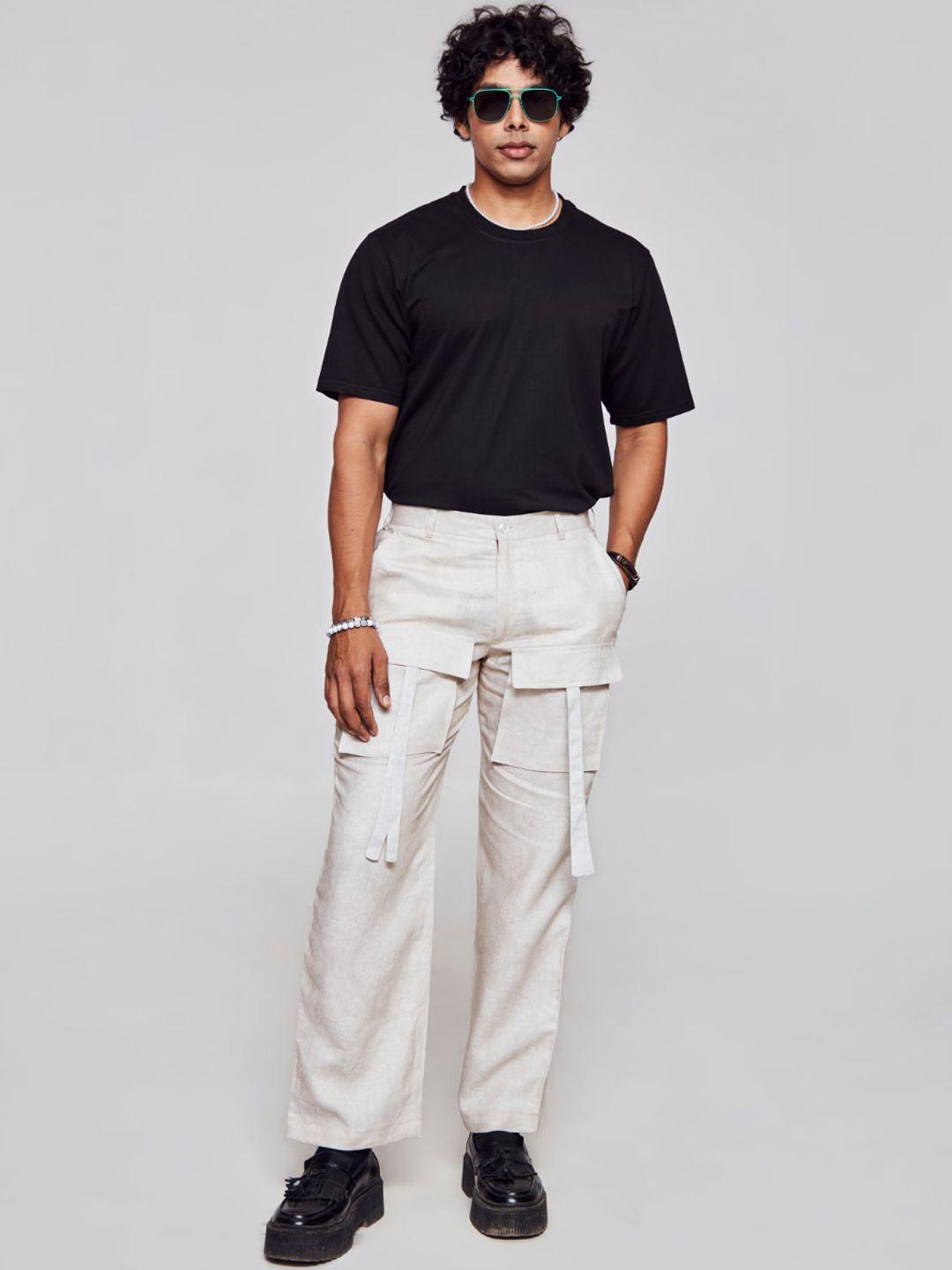 addy's for men linen cargos trousers