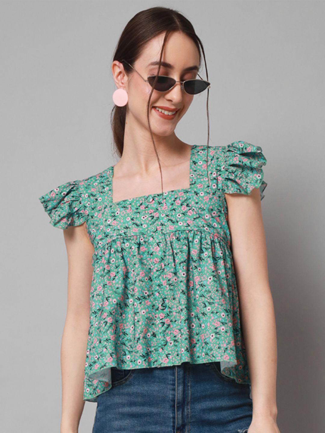 addyvero  floral print ruffles top