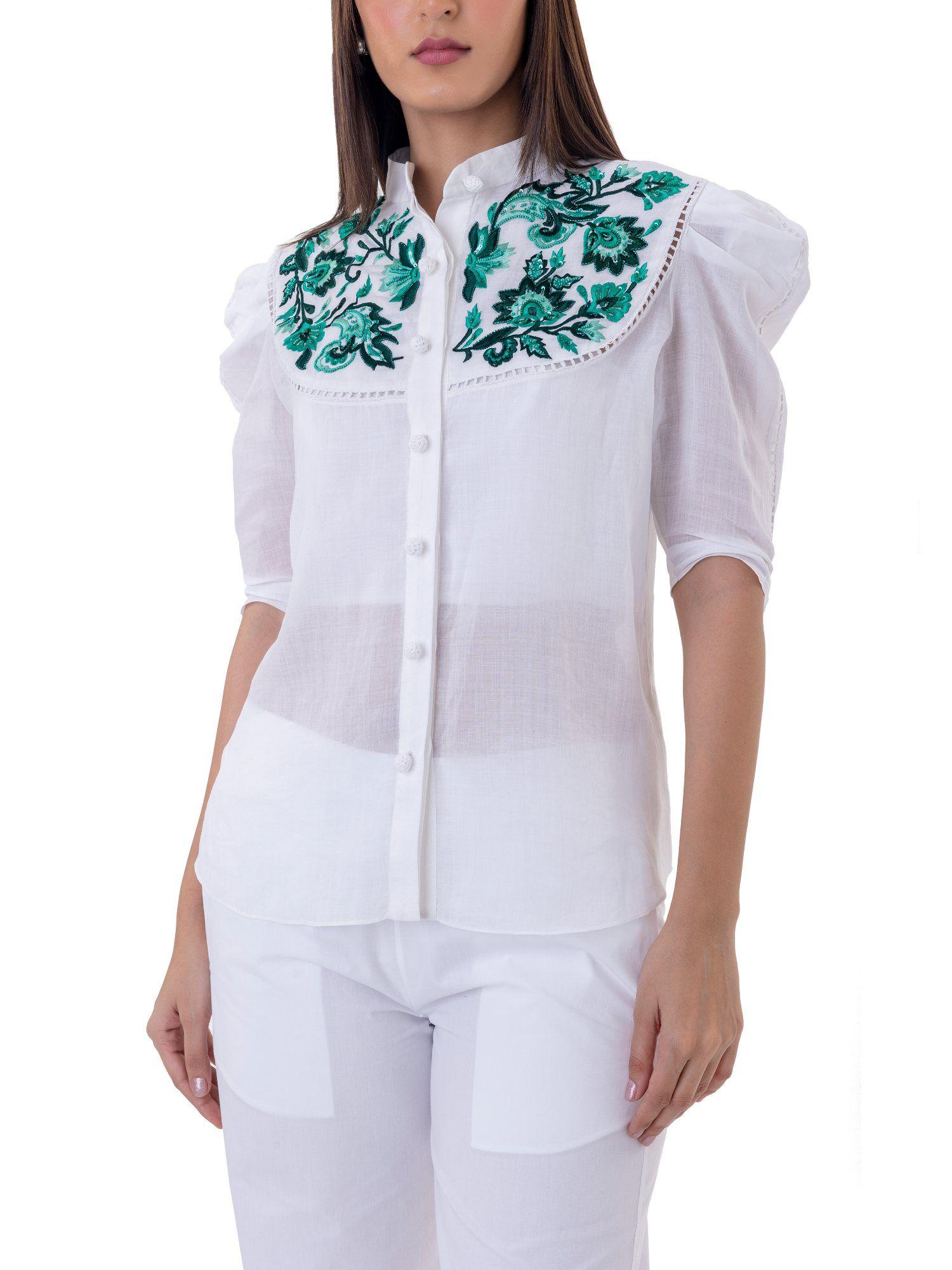 adel floral embroidered shirt