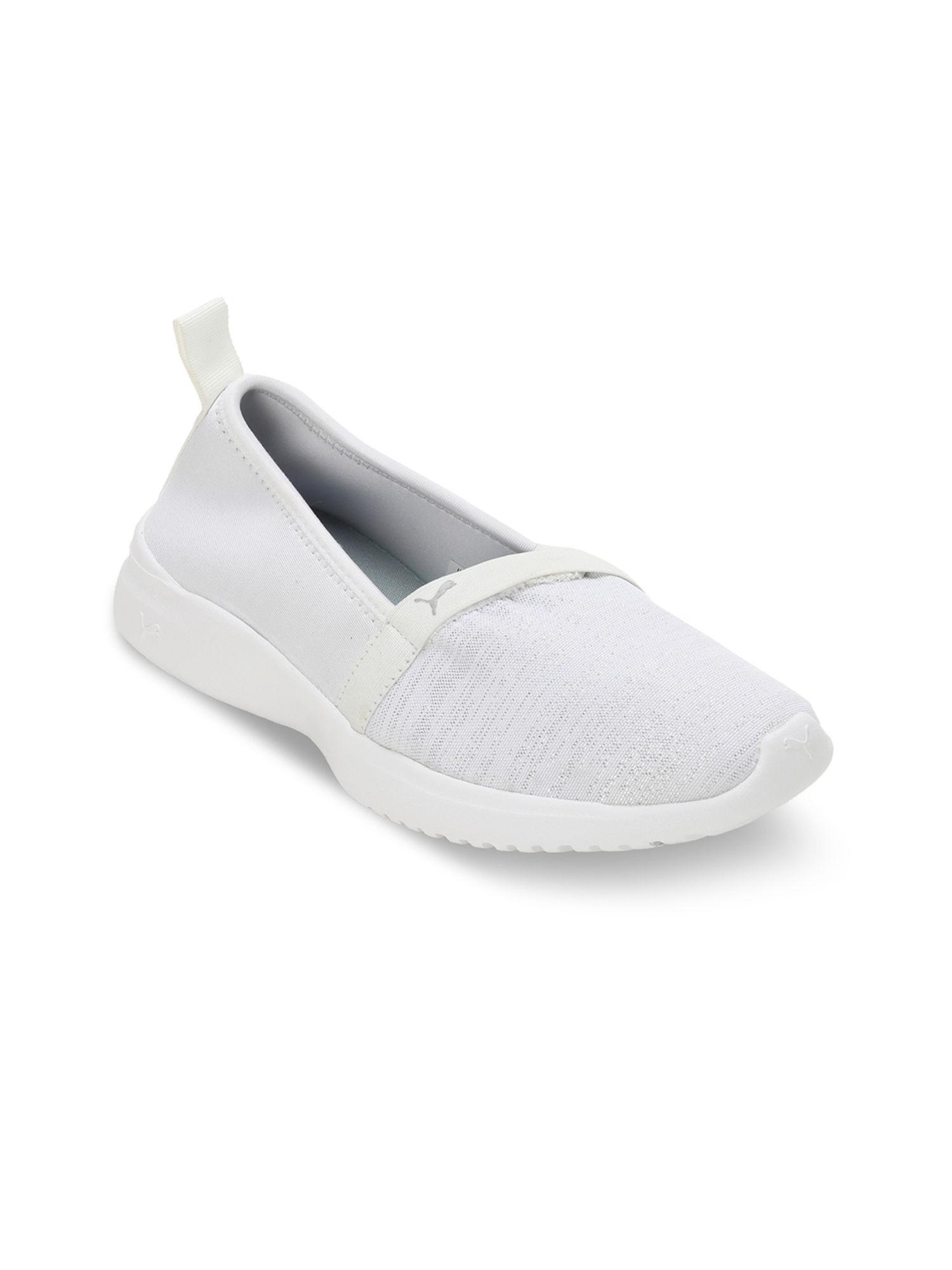 adelina space metallics womens white ballerina