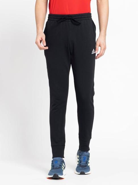 adidas black regular fit french terry sports joggers