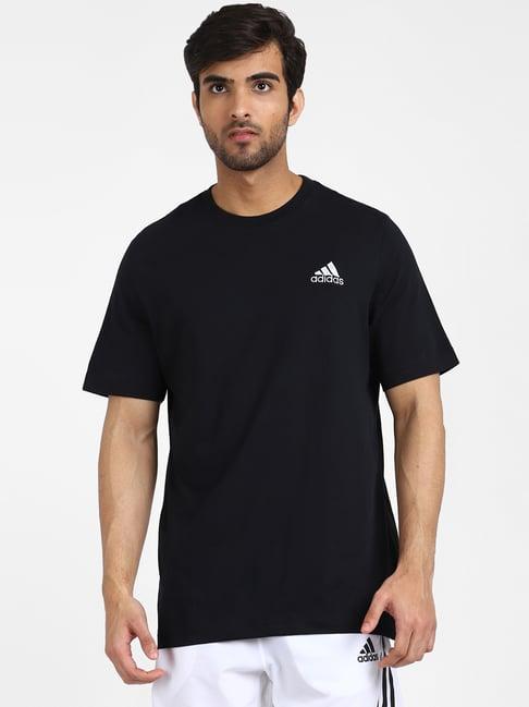adidas black round neck sports t-shirt
