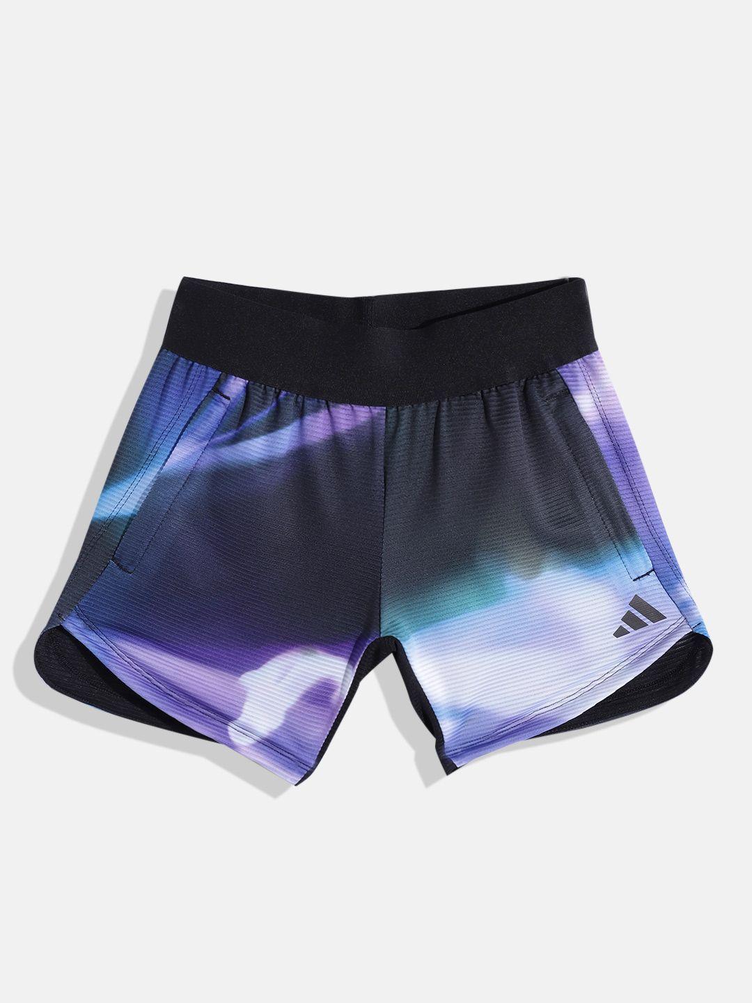 adidas boys abstract printed slim fit hiit hr training shorts