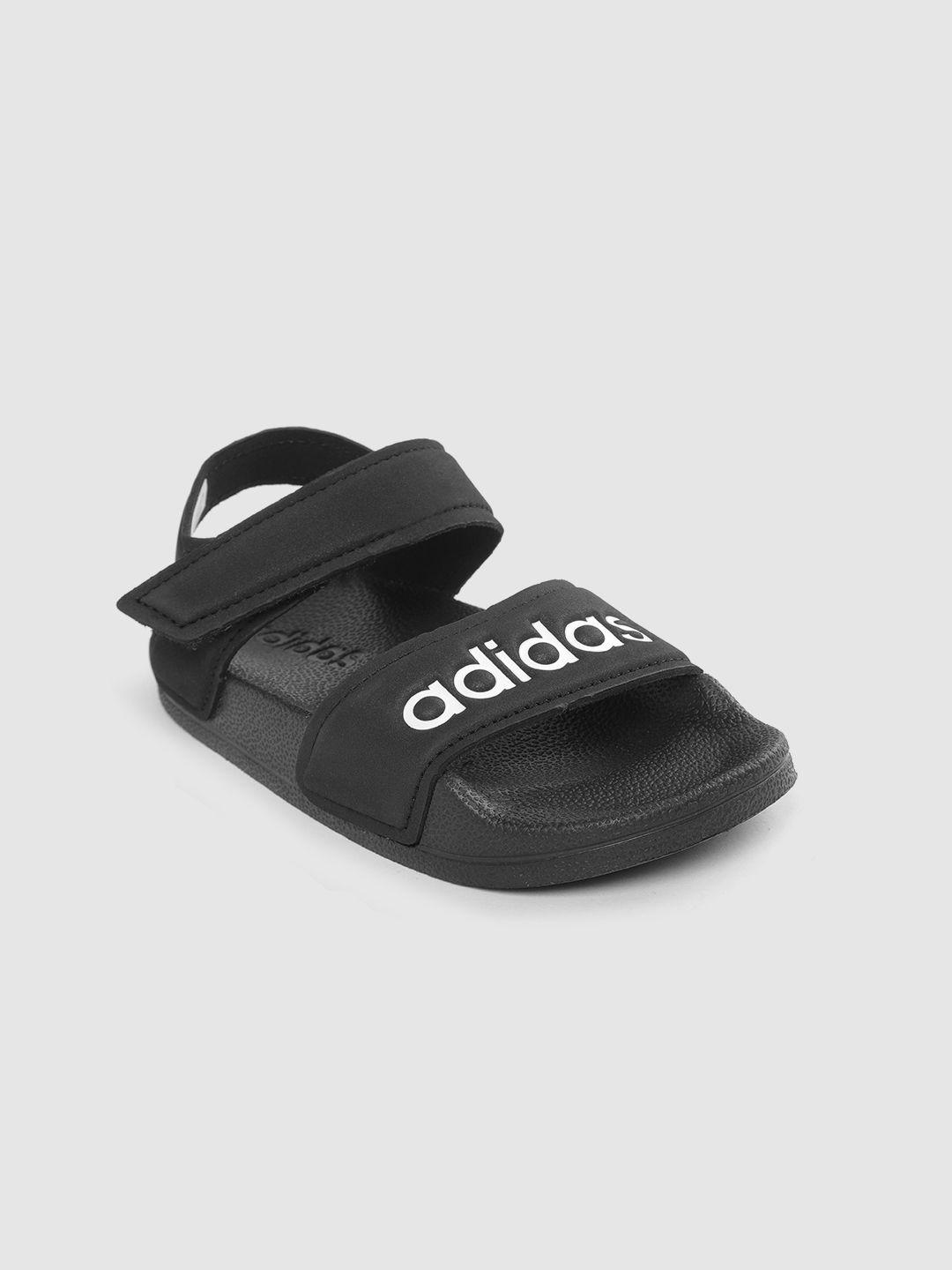 adidas boys black adilette printed sports sandals