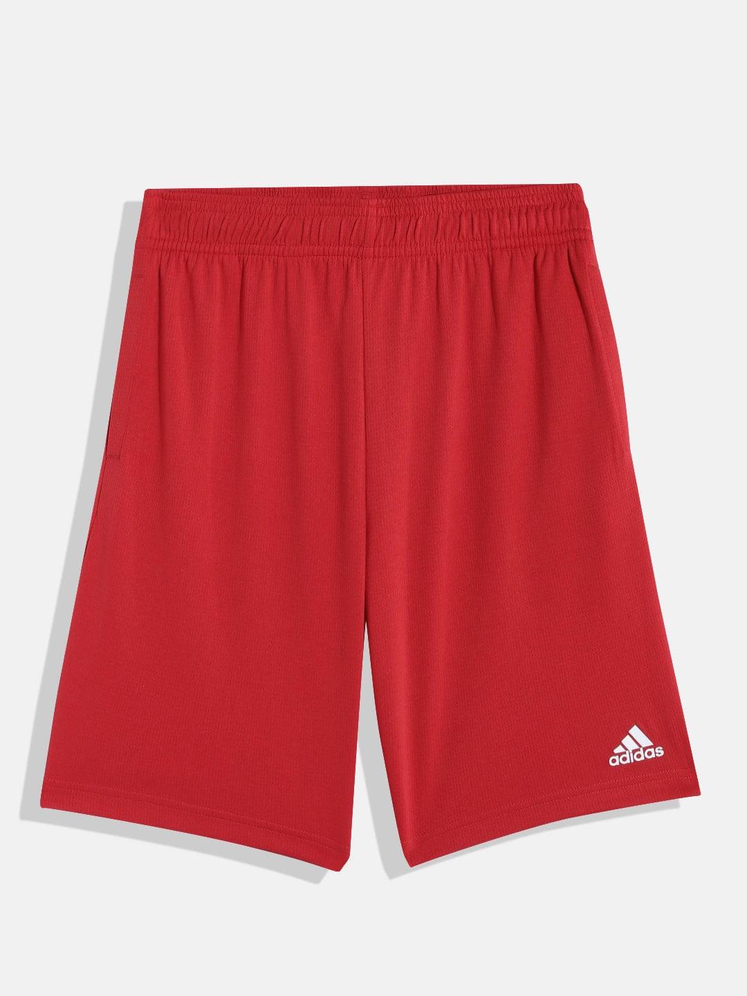 adidas boys red shorts