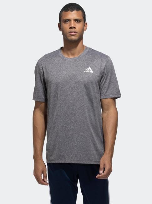 adidas dark grey round neck sports t-shirt