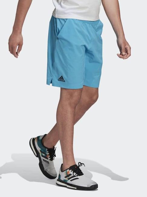 adidas light blue regular fit sports shorts
