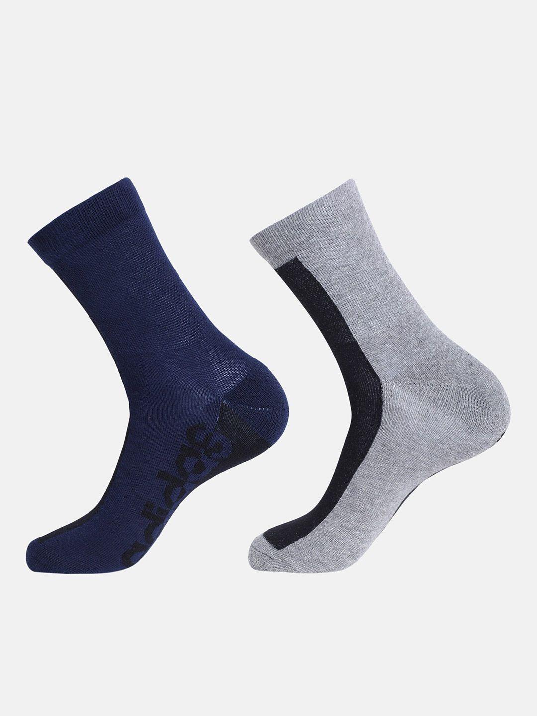 adidas men pack of 2 patterned calf-length socks