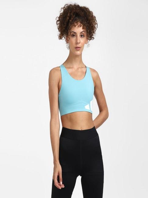 adidas mint ton & white non wired padded ult alpha 3bar sports bra