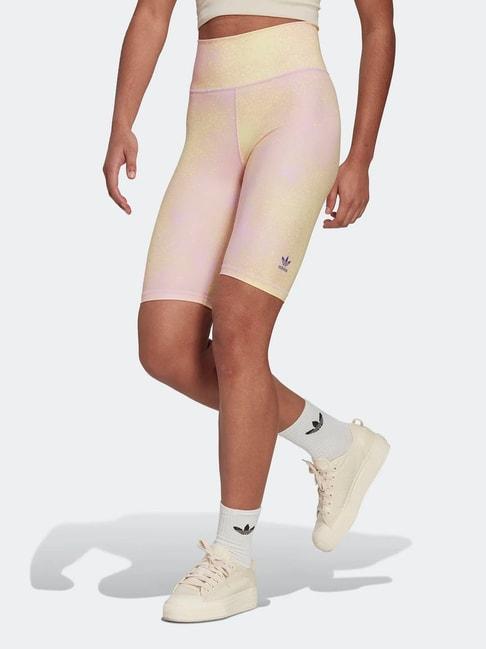 adidas-originals-beige-&-purple-printed-shorts