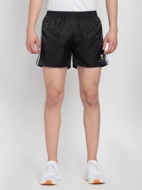 adidas originals black regular fit striped sports shorts