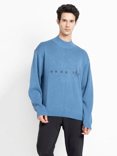 adidas-originals-blue-regular-fit-zip-knit-jump-sweater