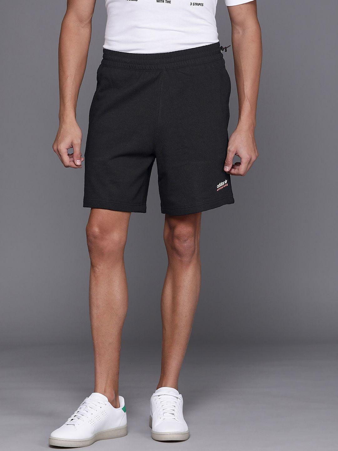 adidas originals men black pure cotton adventure sports shorts