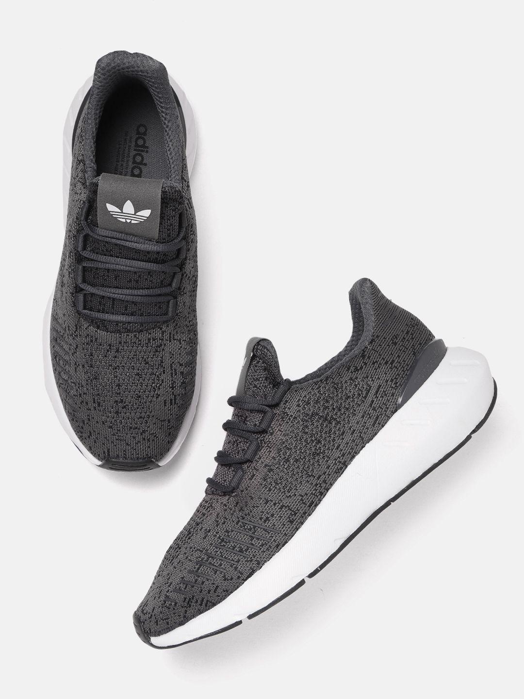adidas originals men charcoal grey woven design swift run 22 sneakers