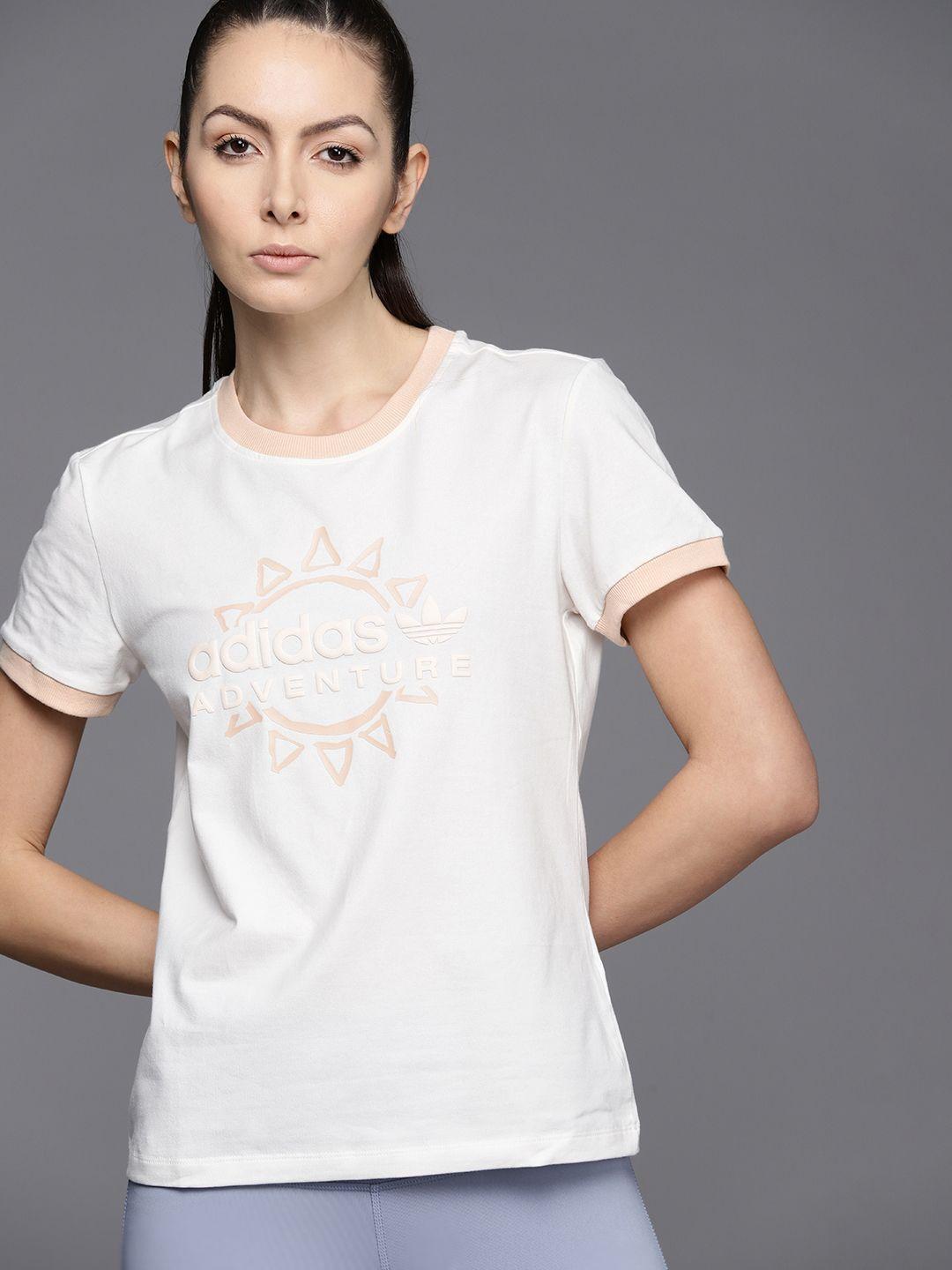 adidas originals sustainable brand logo printed slim fit t-shirt