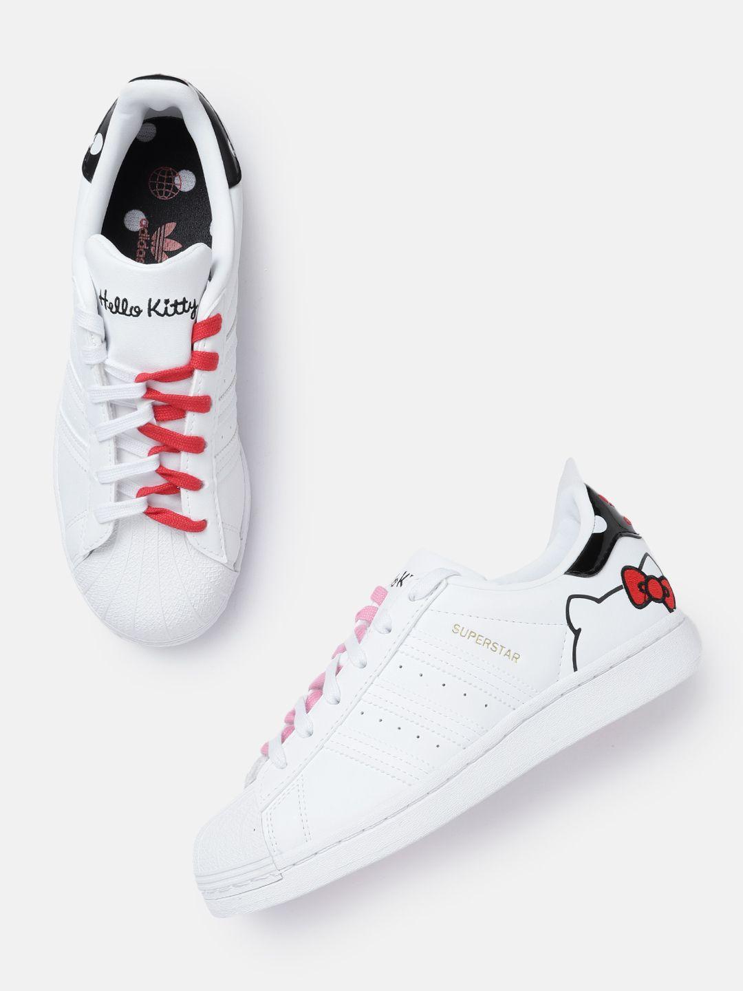 adidas originals women white & red hello kitty printed superstar sneakers