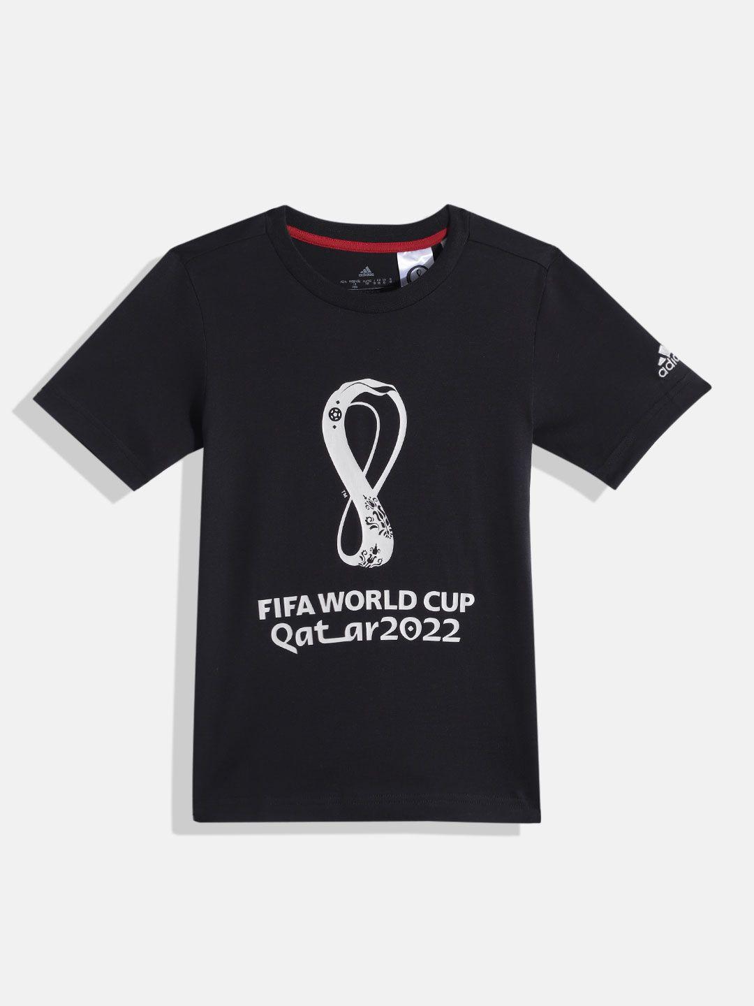 adidas unisex kids black & white typography print hd6386 t-shirts